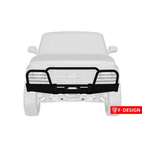 силовой передний бампер f-design с площадкой под лебедку с защитными дугами для L@DA 4x4 (не окрашенный) купить недорого с доставкой в Саранск